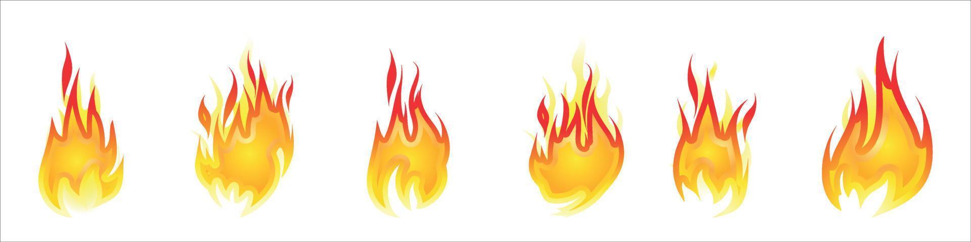 Collection of fire icons vector