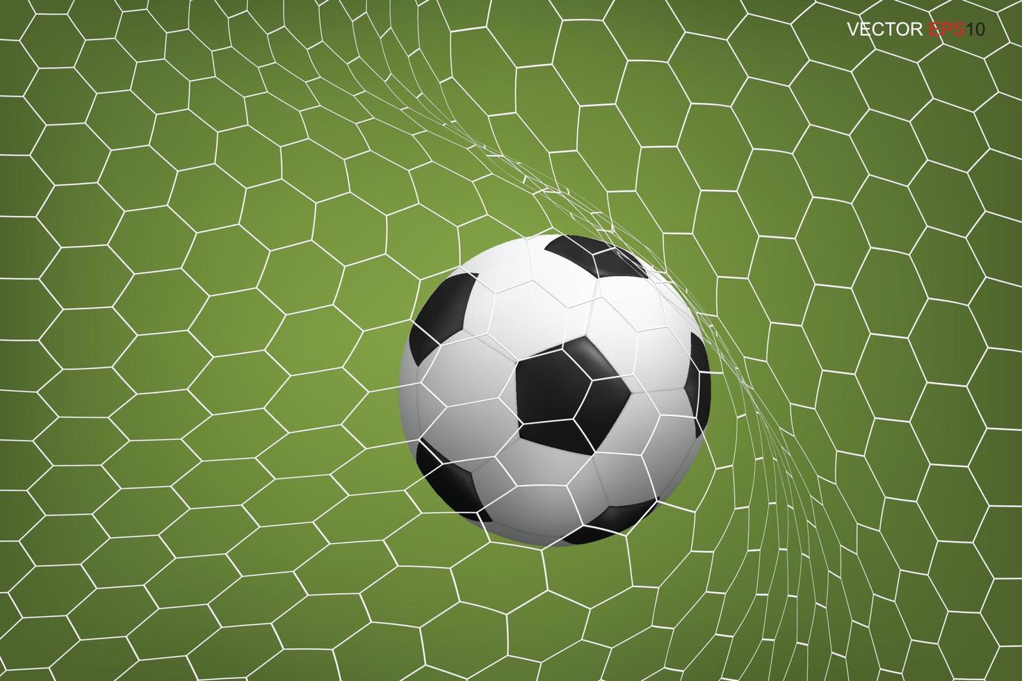 Soccer football ball in goal and white net. Vector. vector