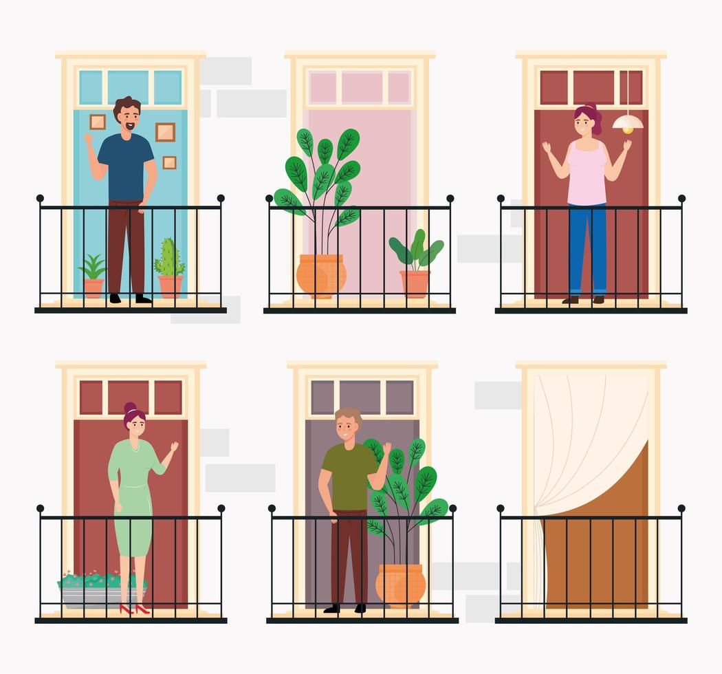 building exterior with people vector