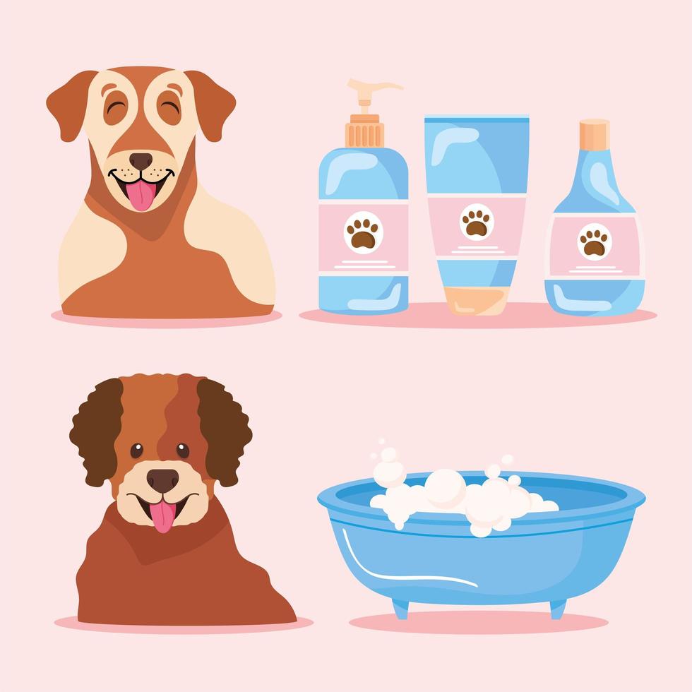 iconos con perros vector