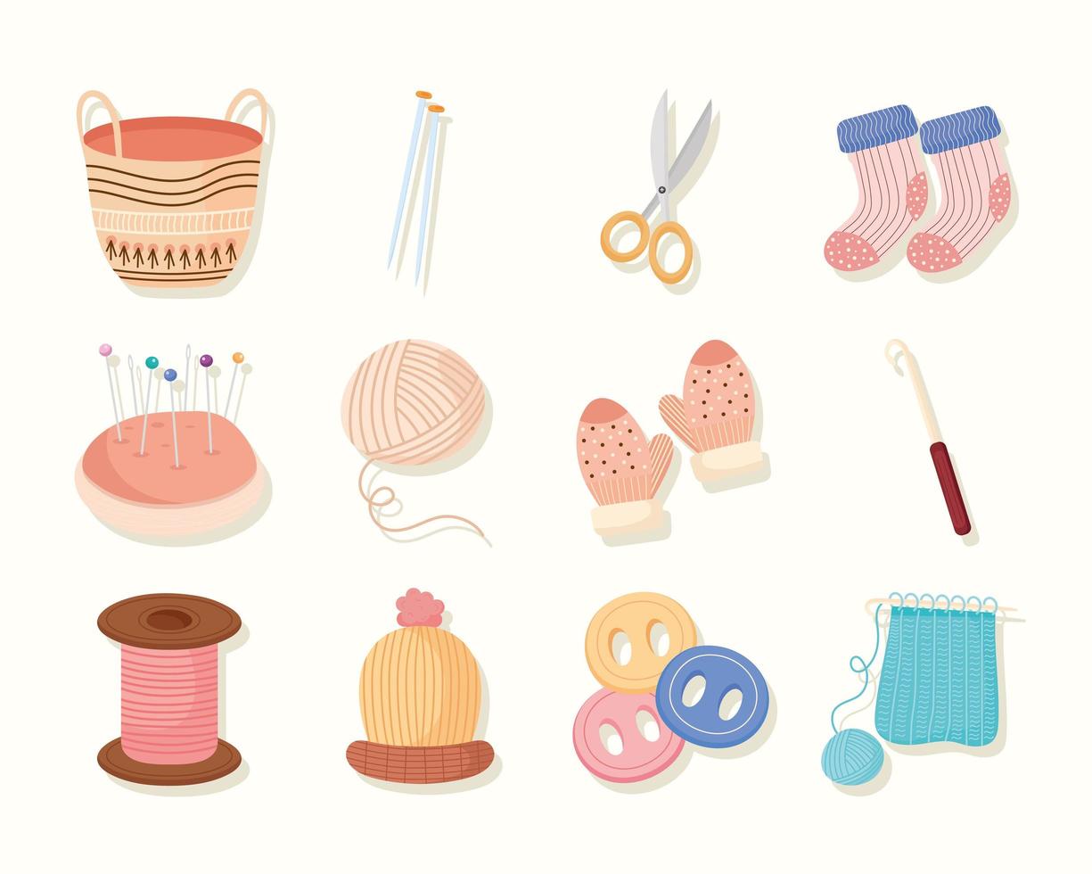 icons for knit vector