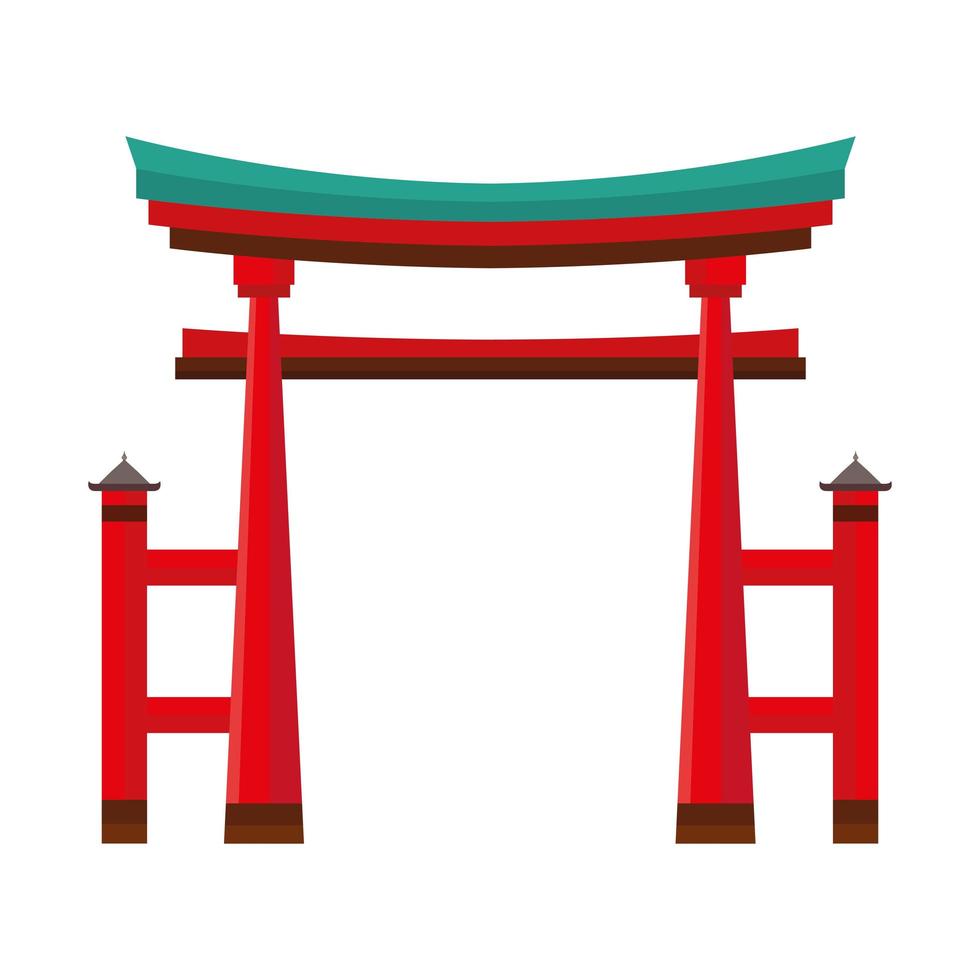 chinese arch landmark vector