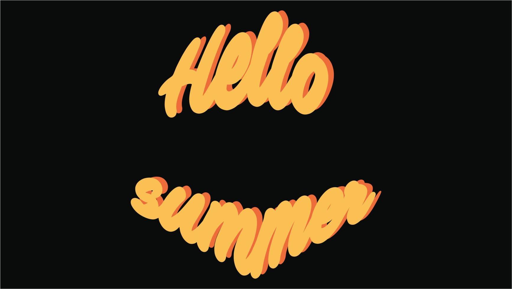 hello summer quote lettering Vector Hello Summer Holiday Illustration