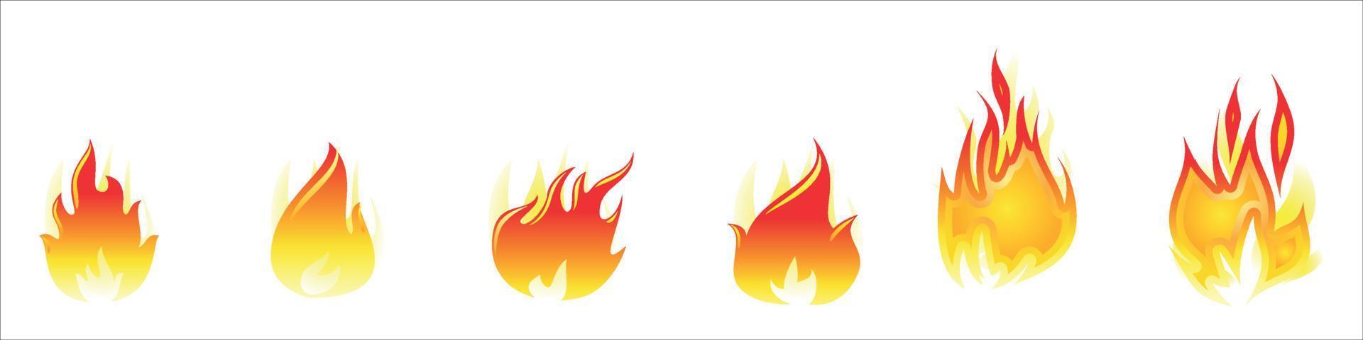 Flat Fire Flames cartoon vector