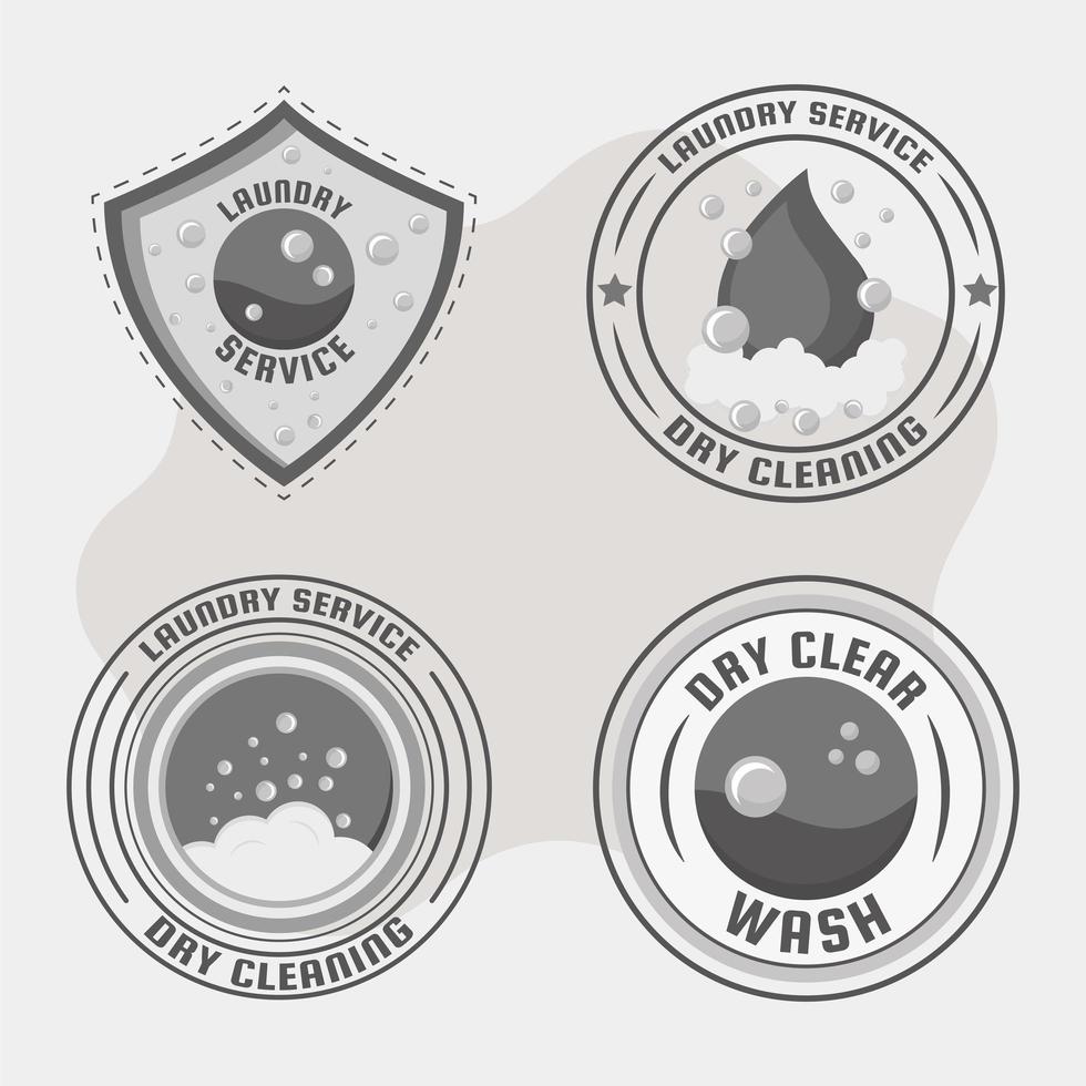Laundry four stamps vector