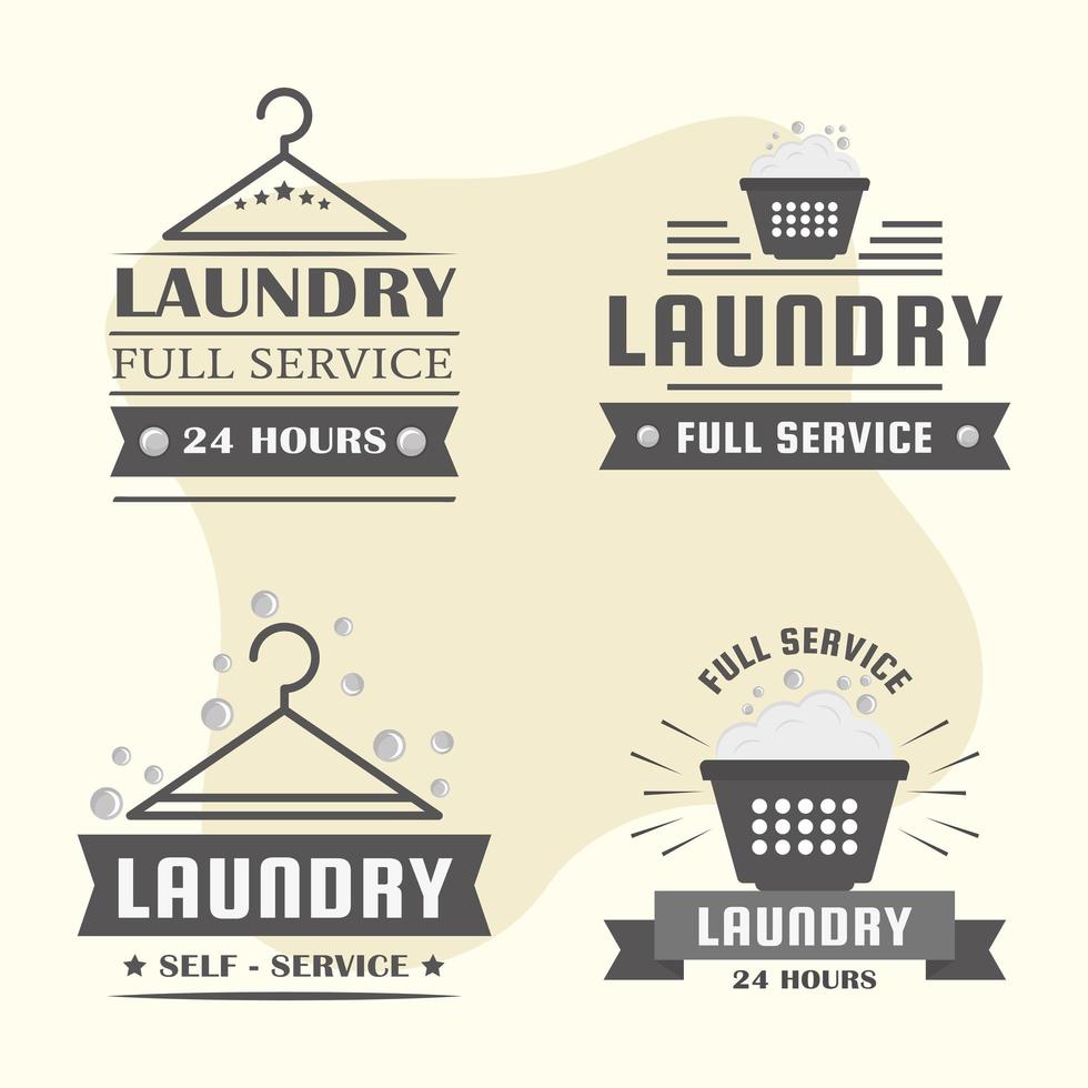 four Laundry stamps vector