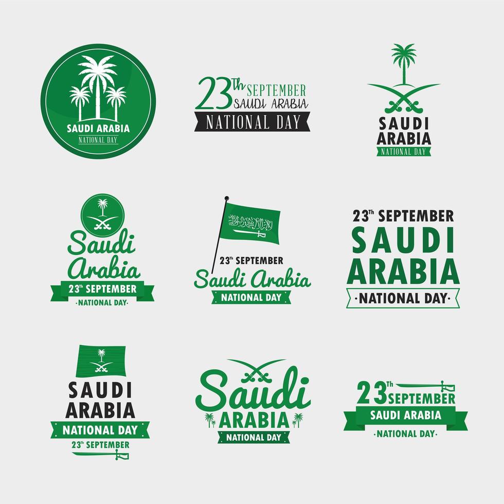 national day icons in saudi arabia vector