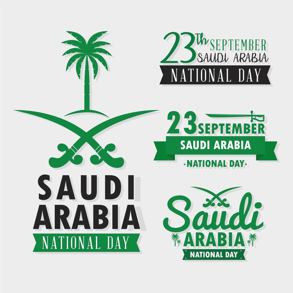 iconos del día nacional de arabia saudita vector