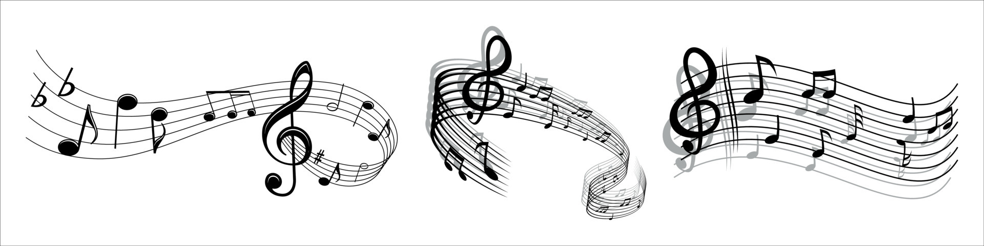 Music notes wave isolated 4215050 Vector Art at Vecteezy