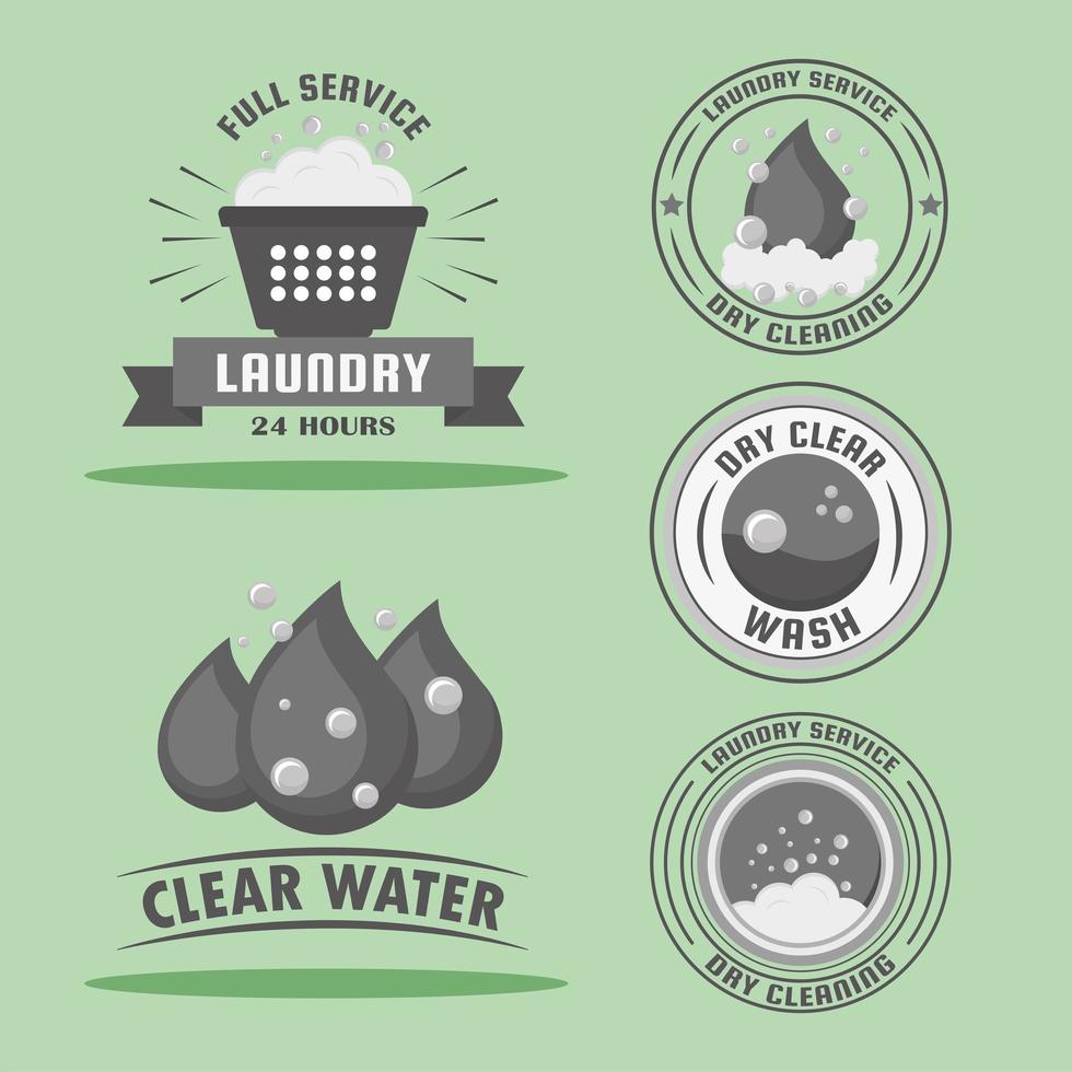 five Laundry stamps vector