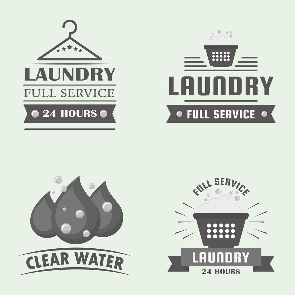 four Laundry labels vector