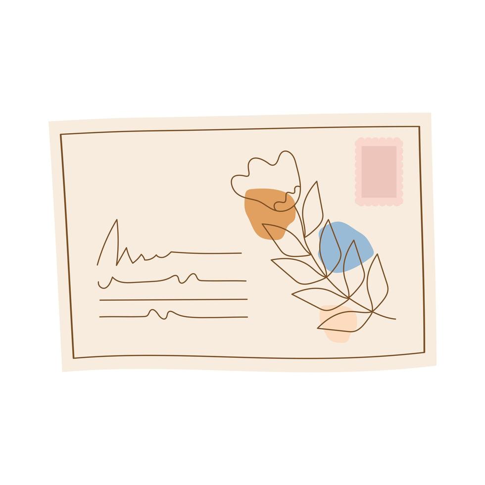postal card icon vector