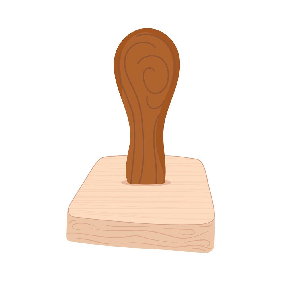 wooden rubber stamp vector