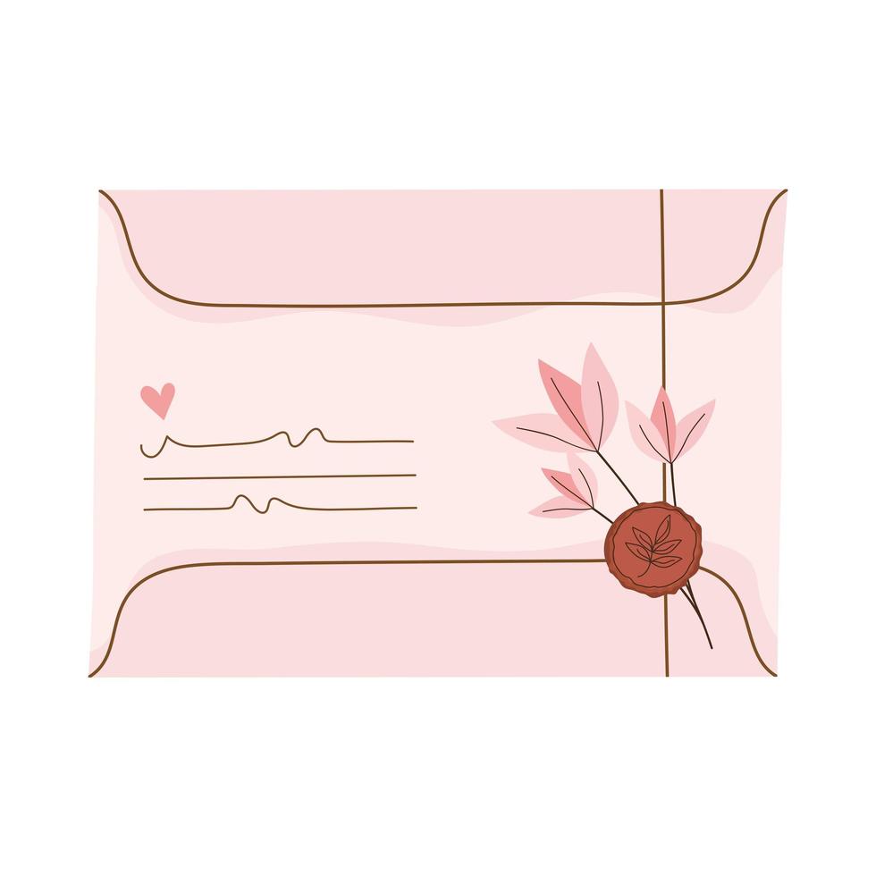envelope with postcard stamp vector