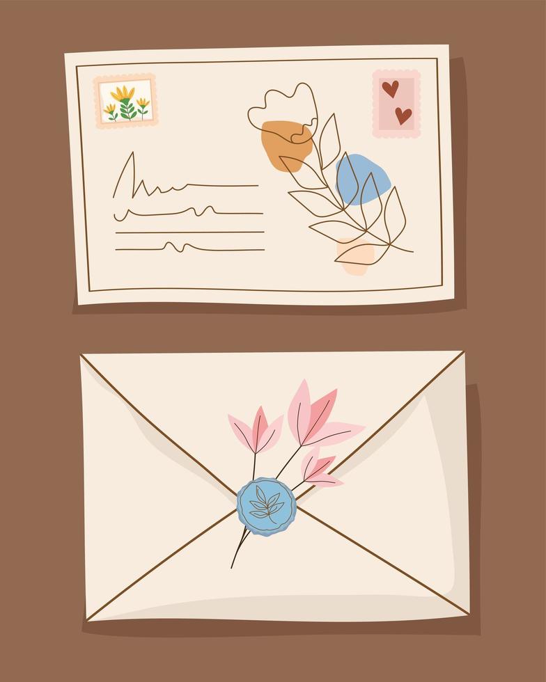 letter and card vector