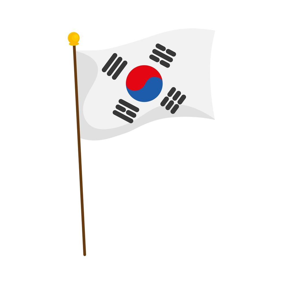 korean flag waving vector