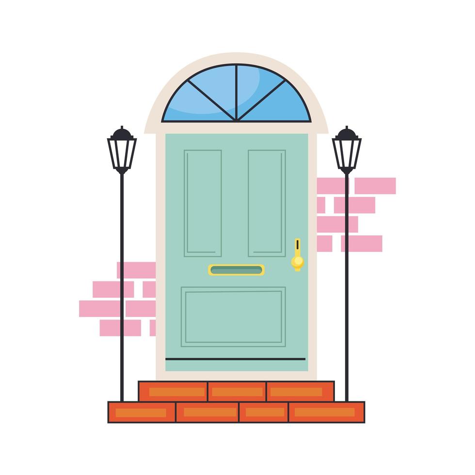 blue front door vector