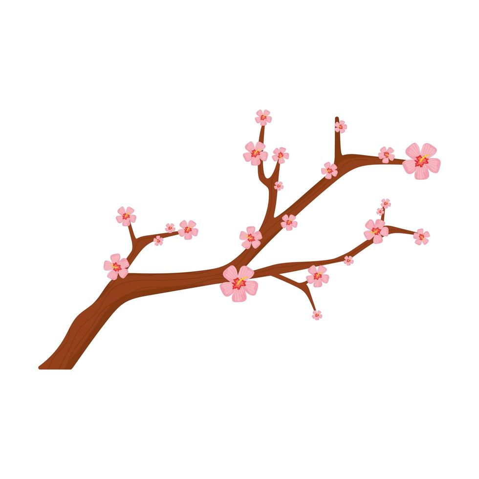 rama de árbol coreano vector