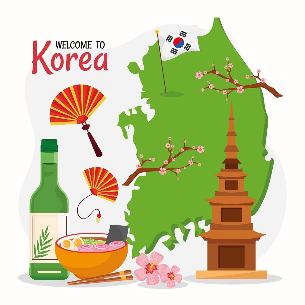 Korean culture lettering vector