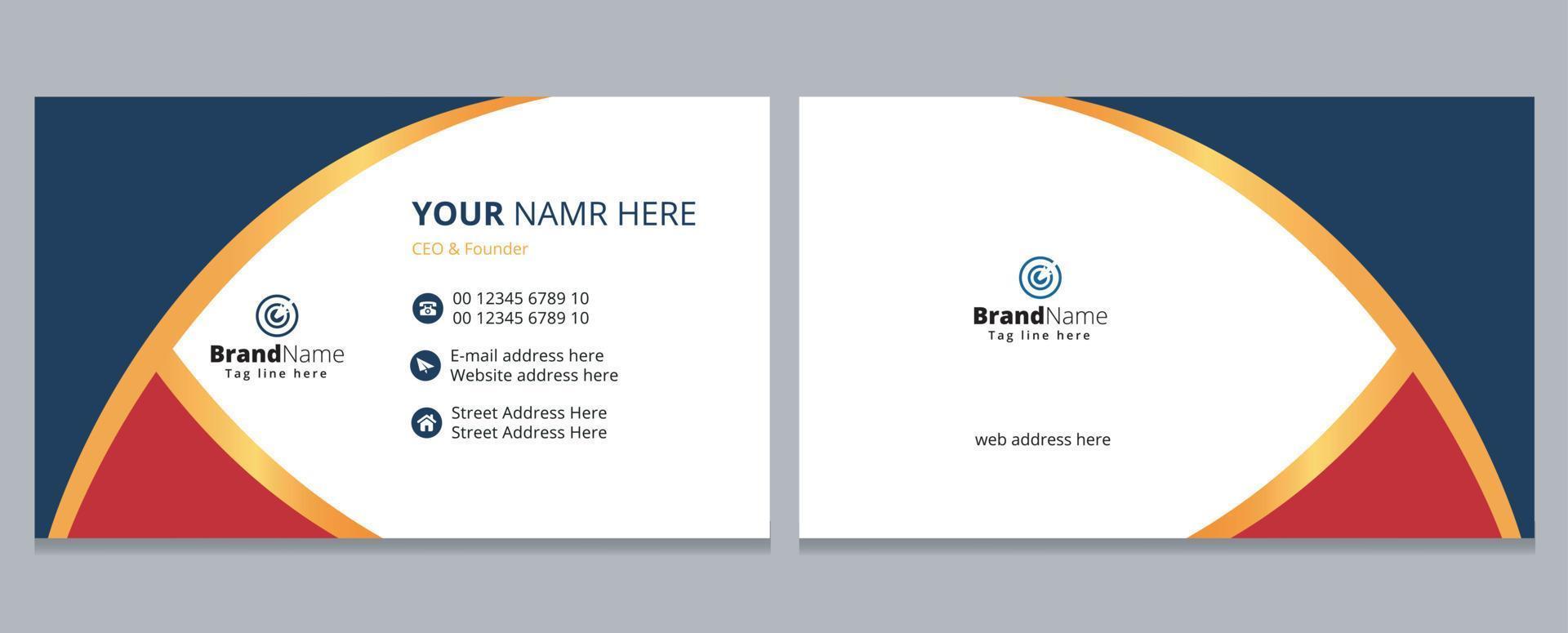 Modern Luxury Business Card, Corporate Business Card Template Design. vector