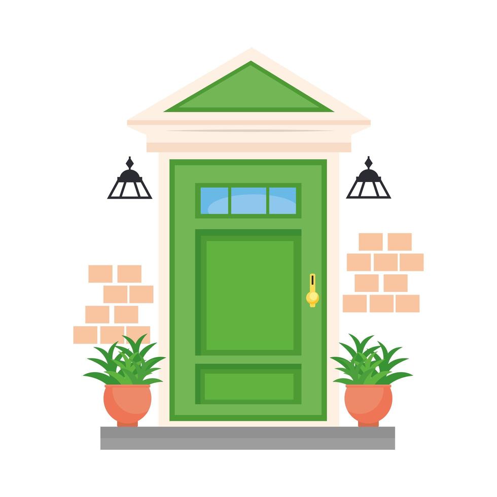 green front door vector