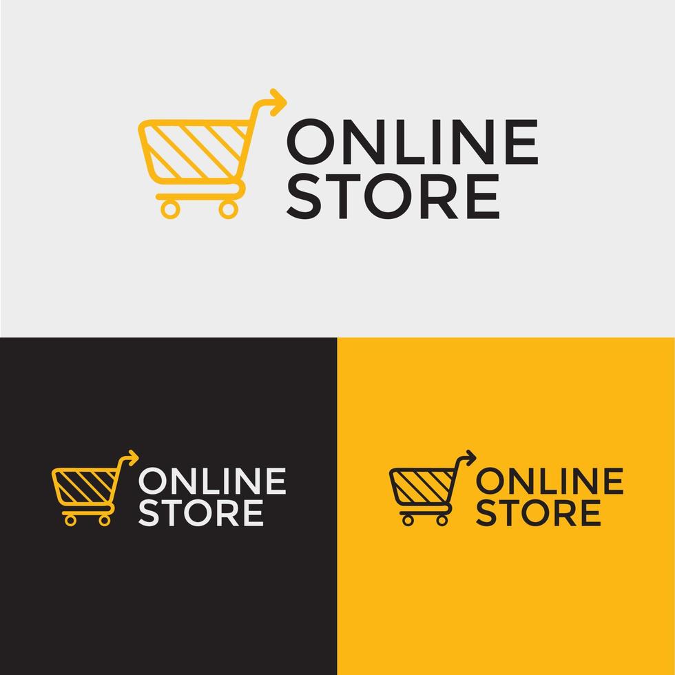 Online shop cart logo. vector