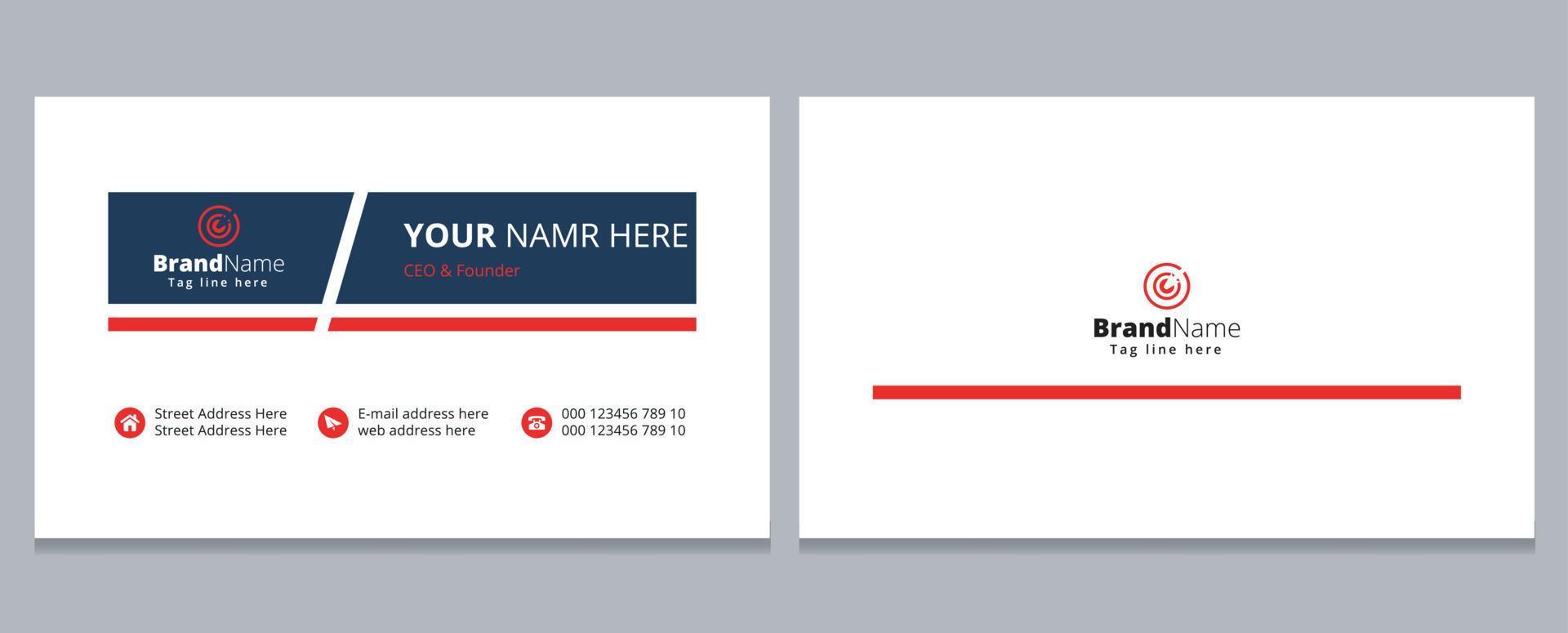 Modern Luxury Business Card, Corporate Business Card Template Design. vector