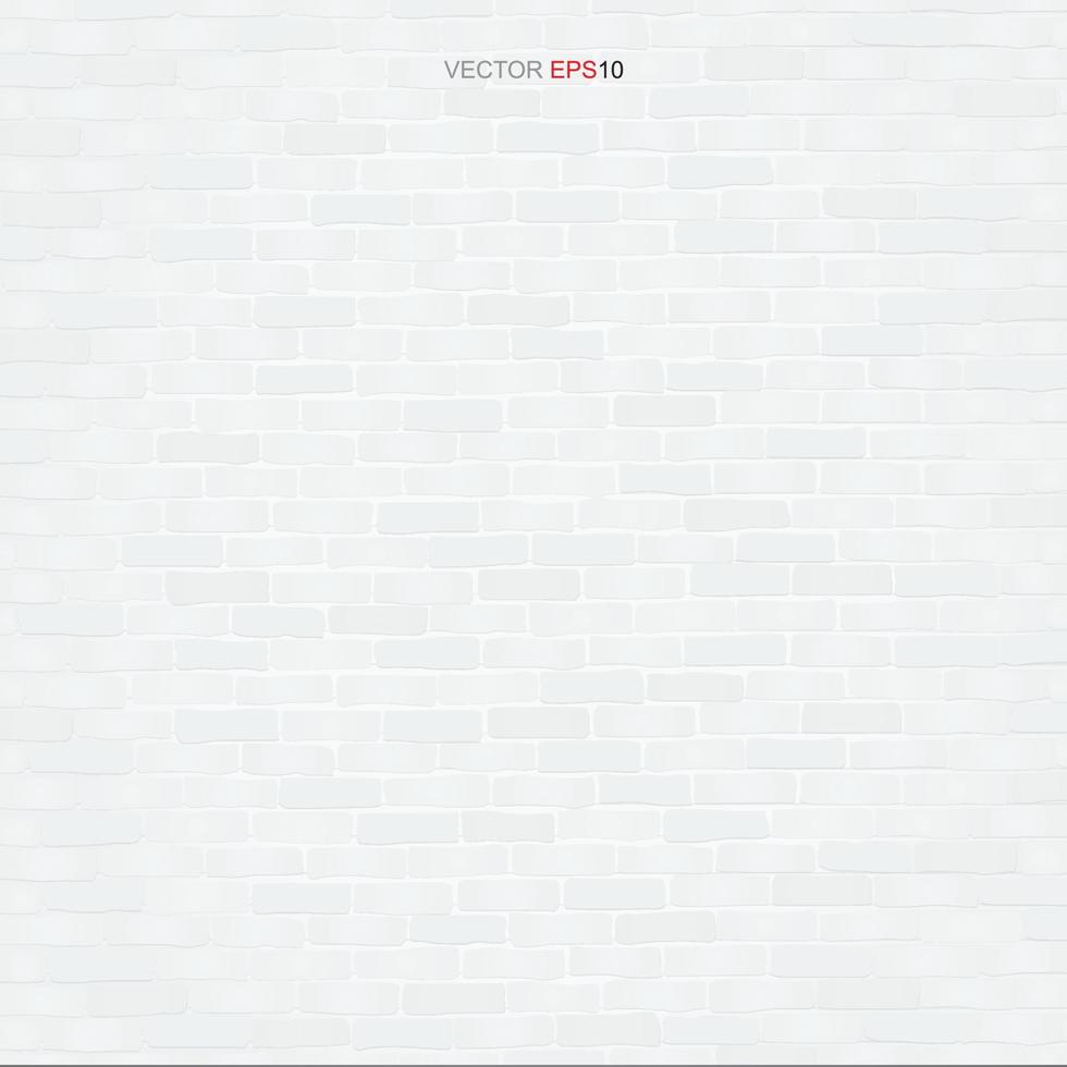 White brick wall texture, Vector background.