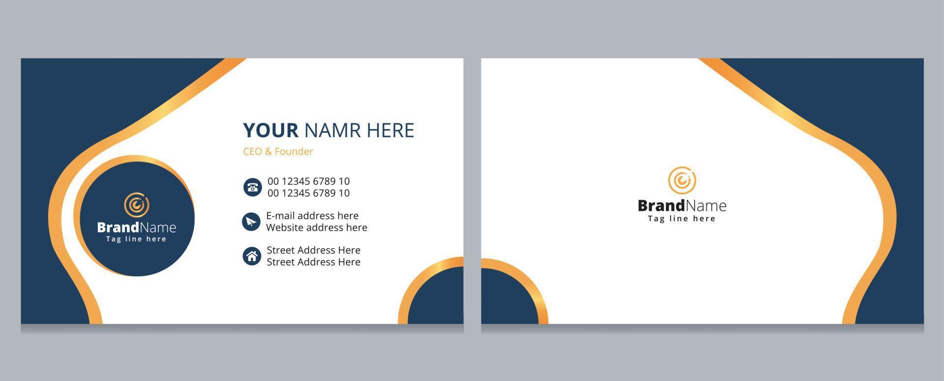 Modern Luxury Business Card, Corporate Business Card Template Design. vector