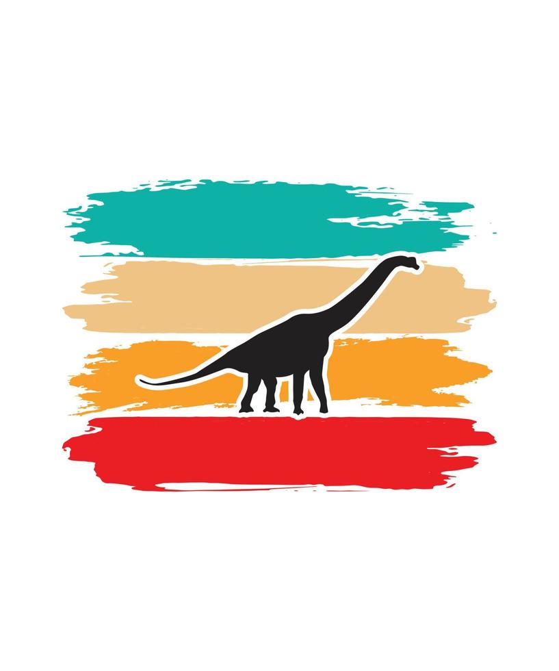 Dinosaurs Retro Sunset Design template vector