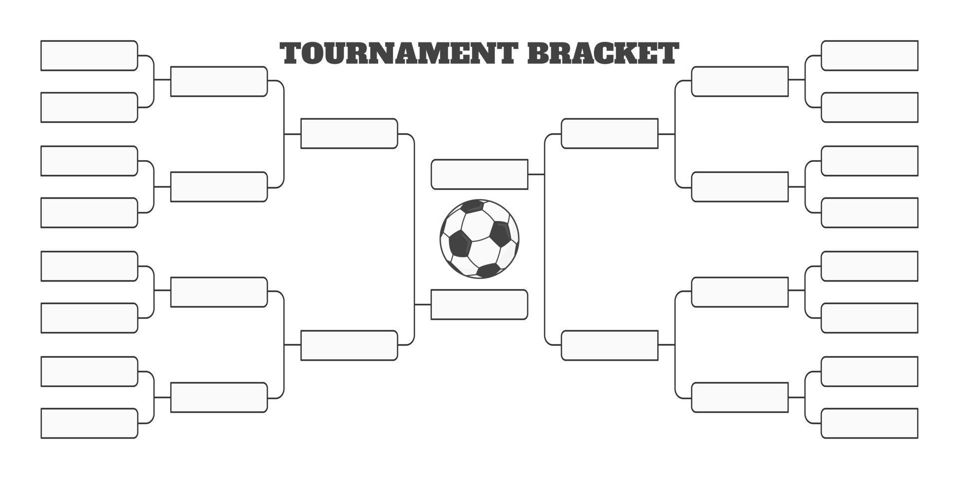 Ilustración de vector de diseño de estilo plano de plantilla de campeonato de soporte de torneo de equipo de fútbol 16 aislado sobre fondo blanco.