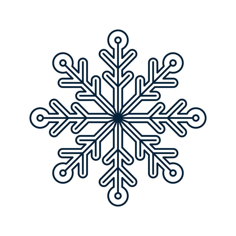Snowflake Pictogram. Christmas and Winter Traditional symbol for logo, web, print, sticker, emblem, greeting and invitation card design and decoration vector