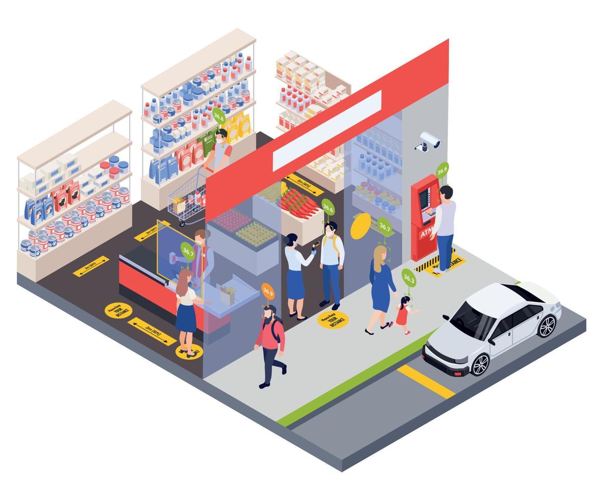 Laboratory Medical Testing Isometric Composition vector