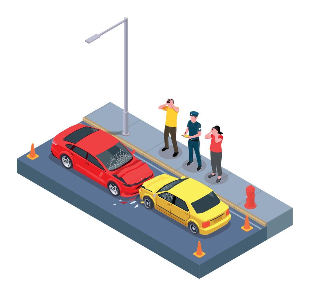 composición de accidentes de propietarios de automóviles vector
