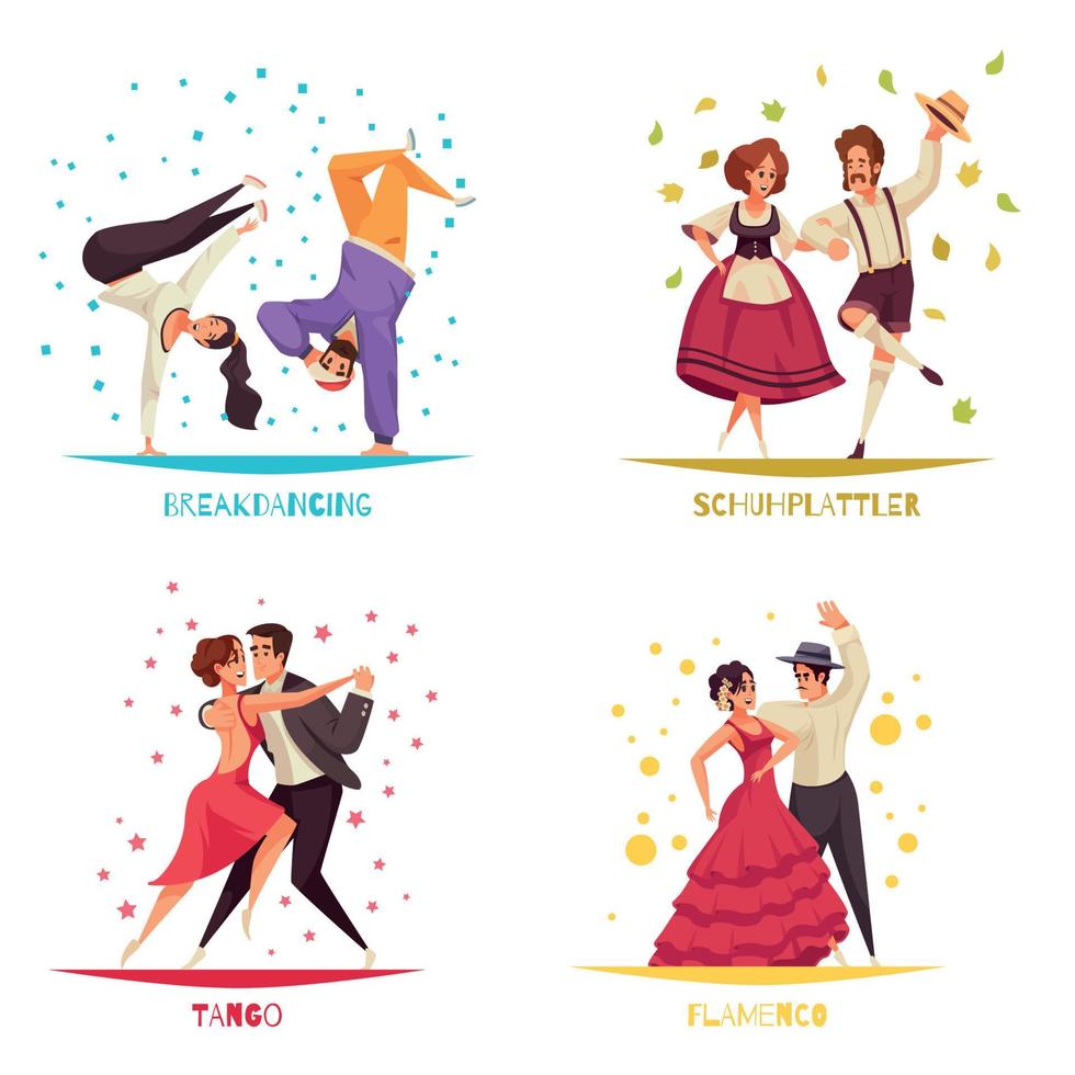 composiciones del día internacional de la danza 2x2 vector