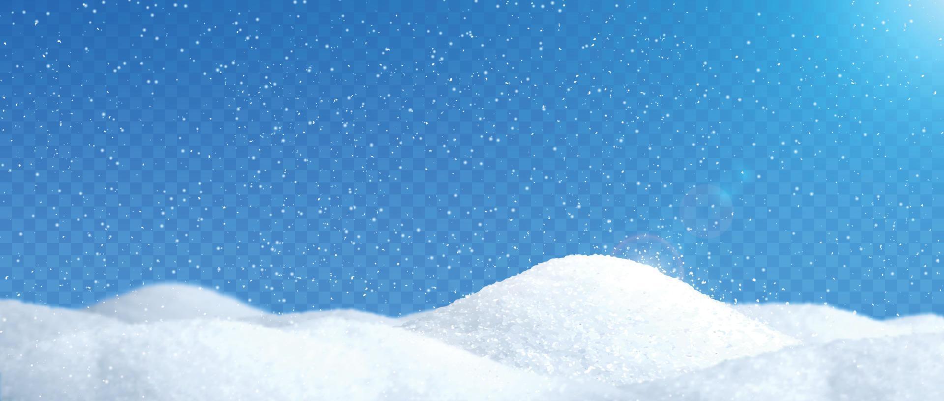 paisaje realista de nieve vector