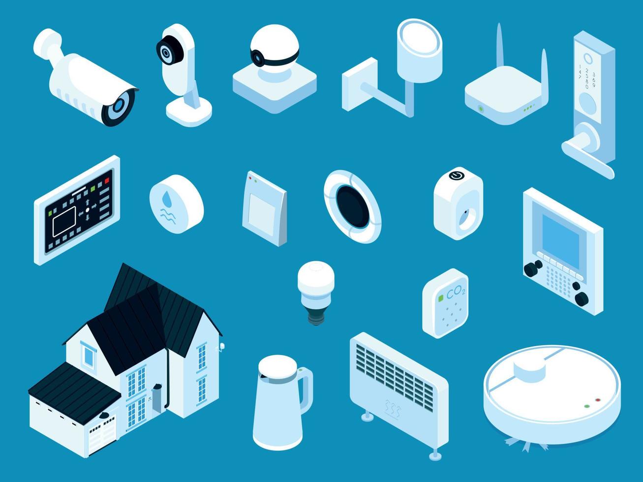 Smarthome Isometric Set vector