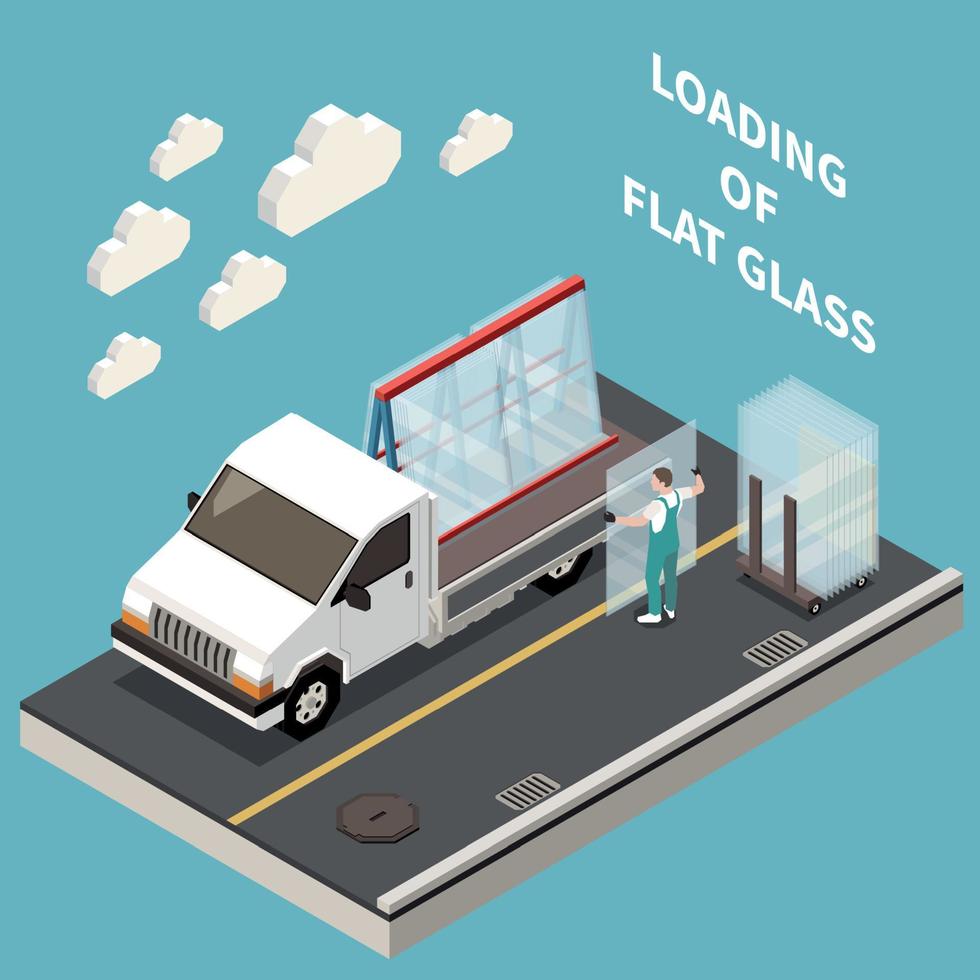 Flat Glass Transportation Composition vector