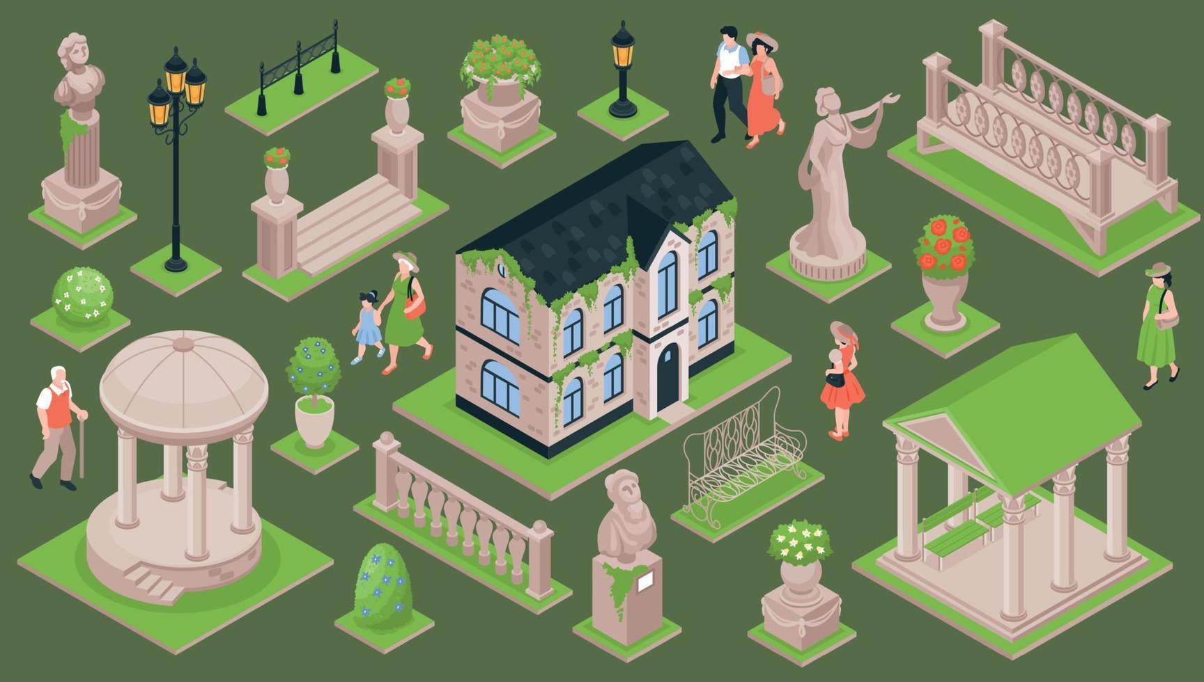 Country House Garden Set vector