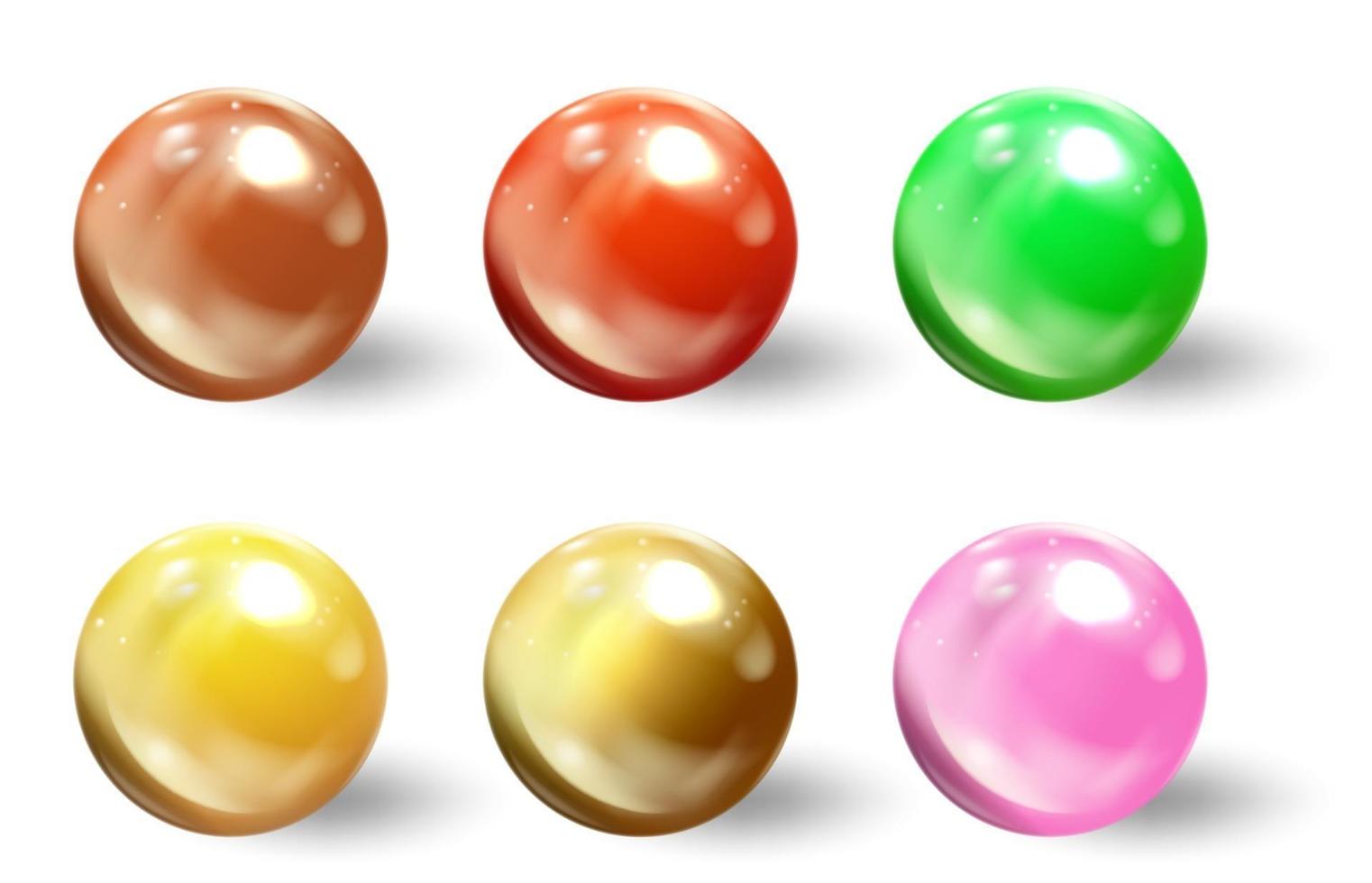 Realistic spheres, 3d balls or pearls. Vector. vector