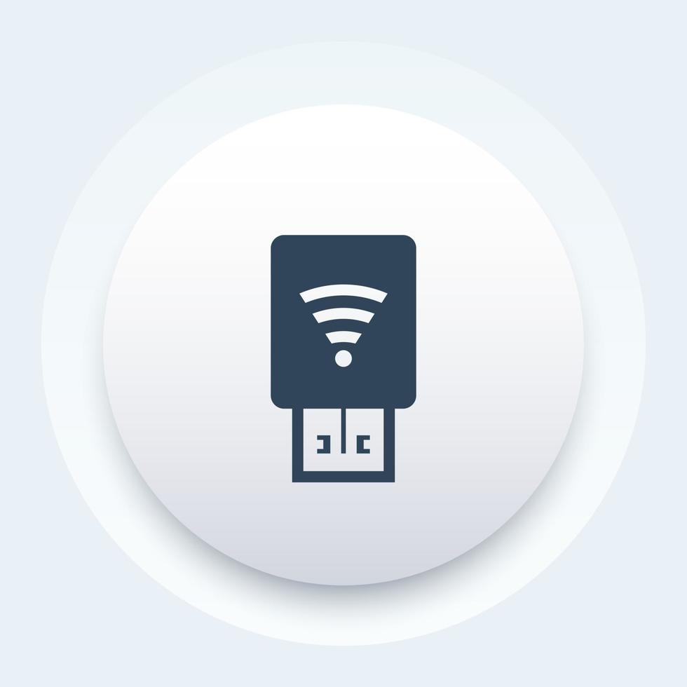 usb modem with wi-fi icon vector