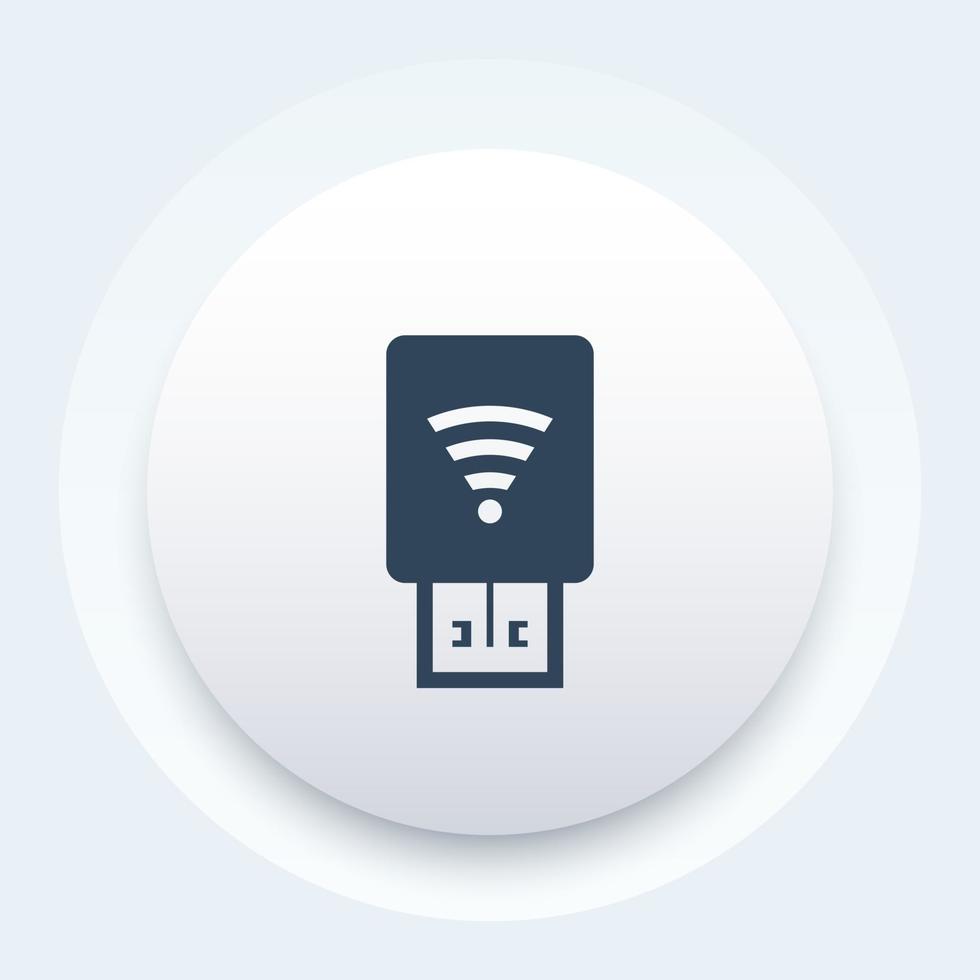 módem usb con icono de wi-fi vector