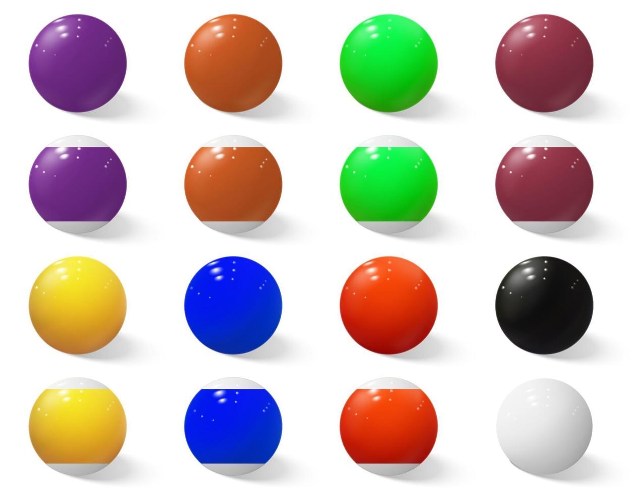 Billiard, pool or snooker balls without numbers. vector
