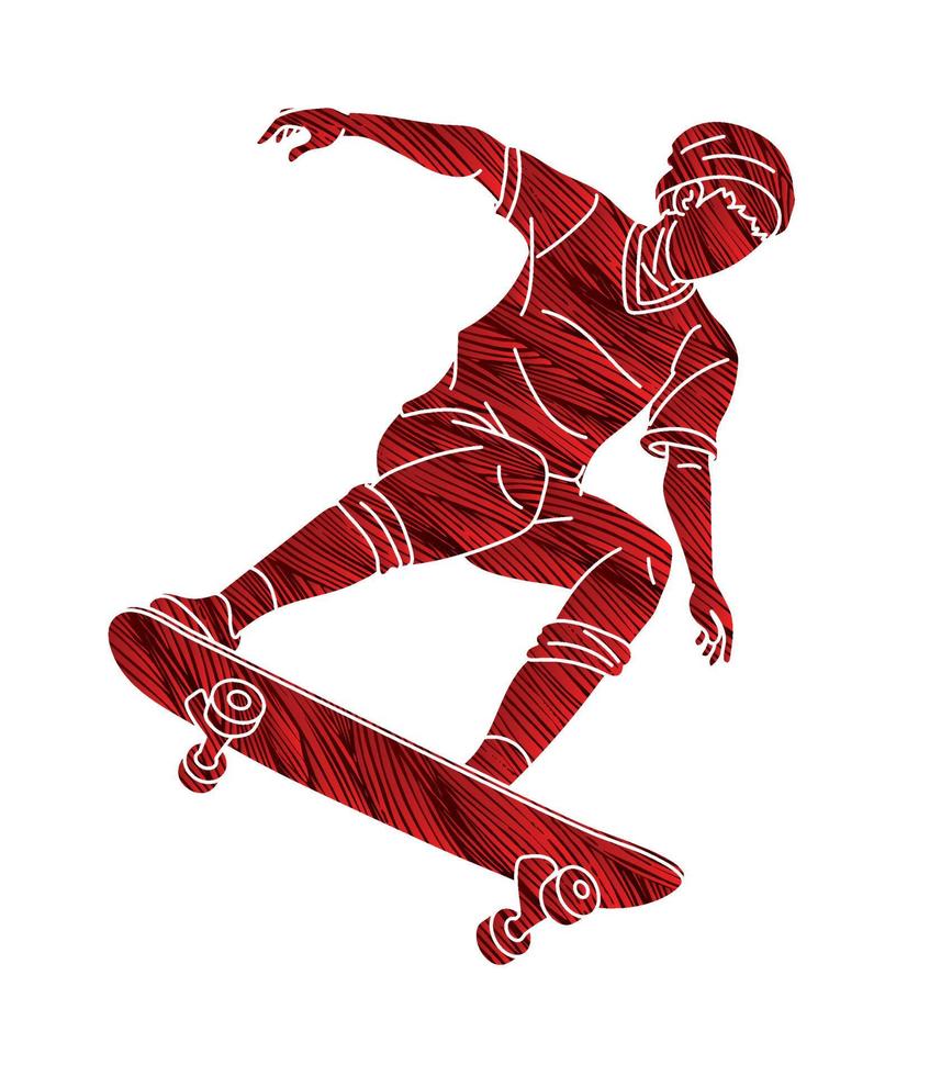 Skateboarder Extreme Sport Action vector