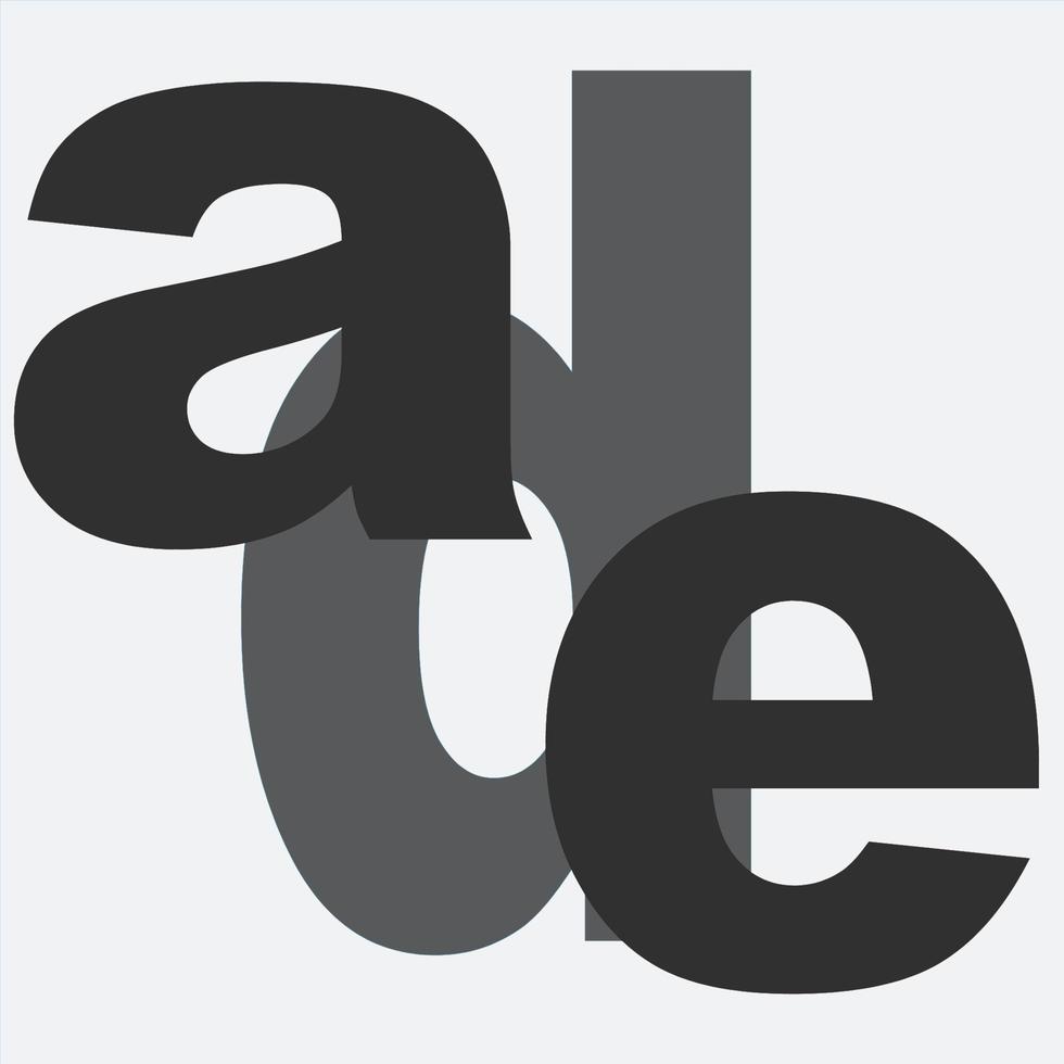 logo writing with the letter a d e vector