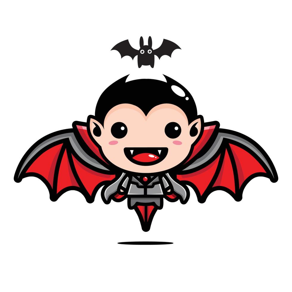 cute dracula mascot character design vector