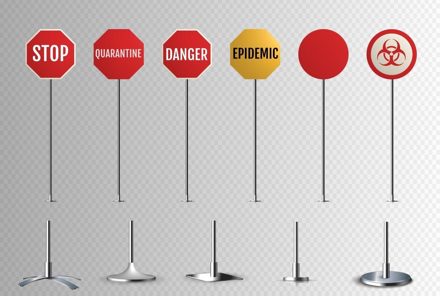 Traffic signs. Quarantine, biohazard, epidemic danger, and ets vector