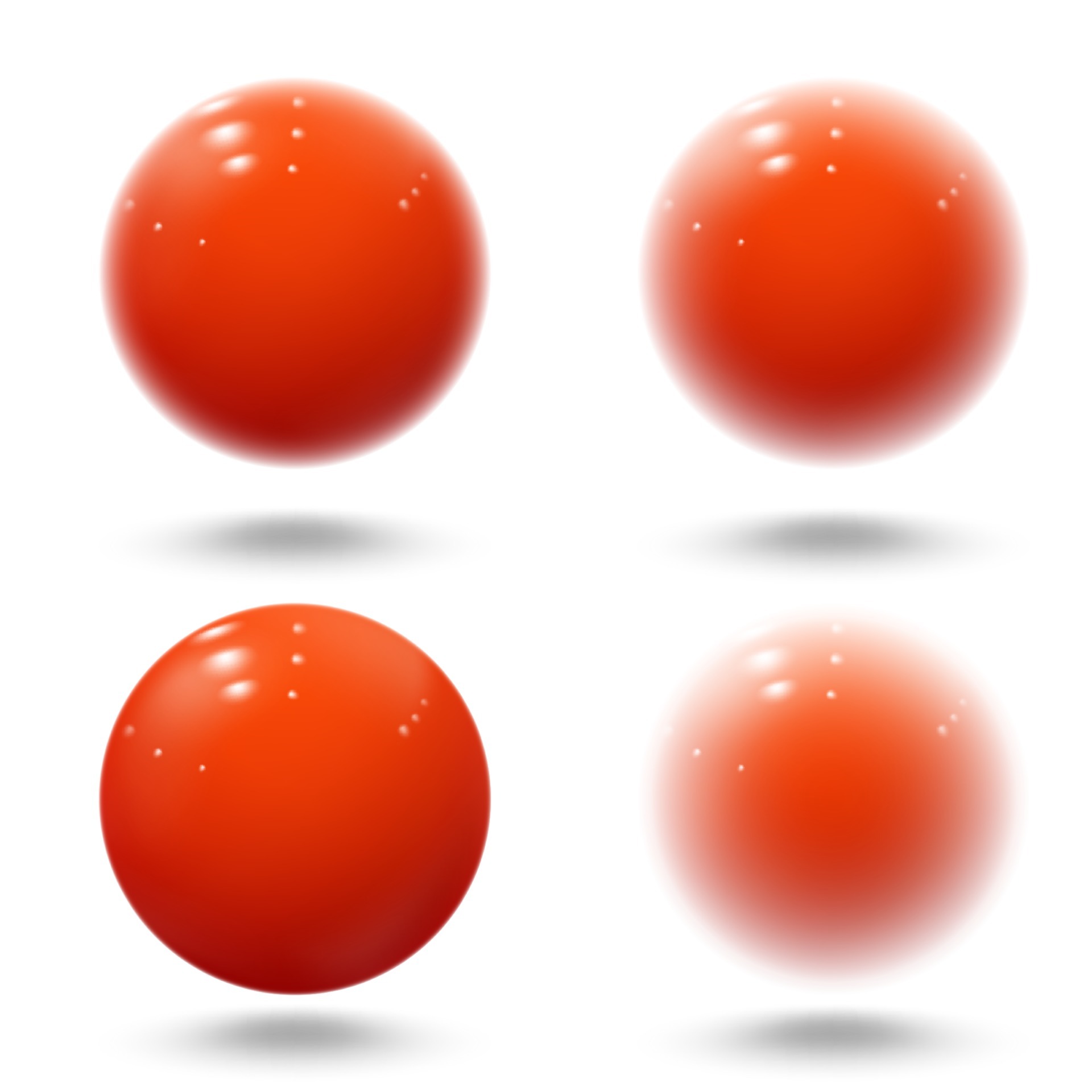 Realistic red ball. Pink blurred glossy spheres 4217221 Vector Art