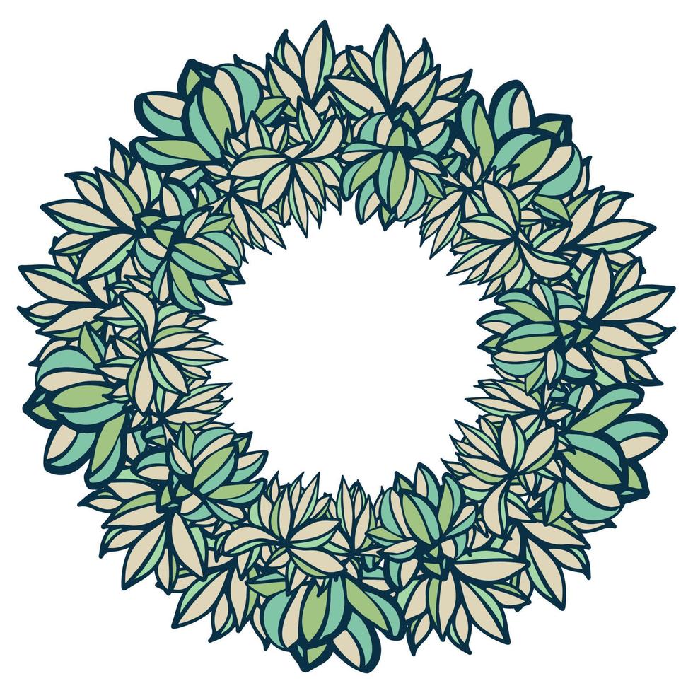 Cactus circle wreath for card or invite vector