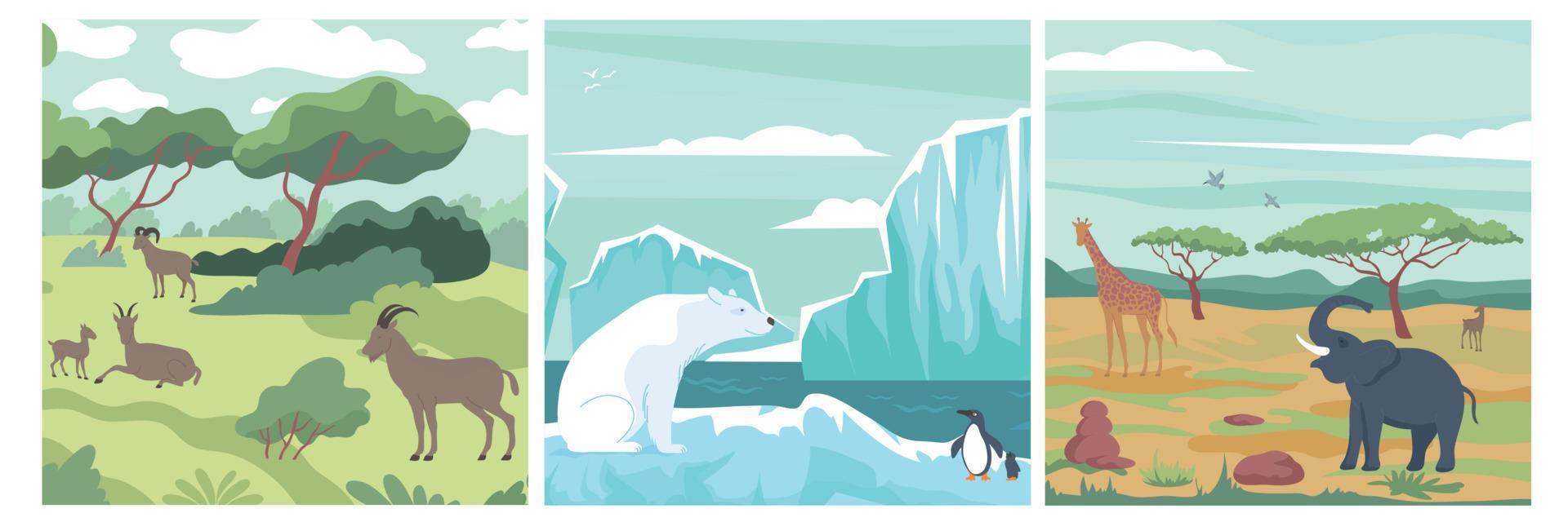 Wildlife Flat Design Concept vector